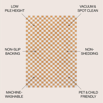 Ainsley Modern Cottage Checkerboard Washable Area Rug